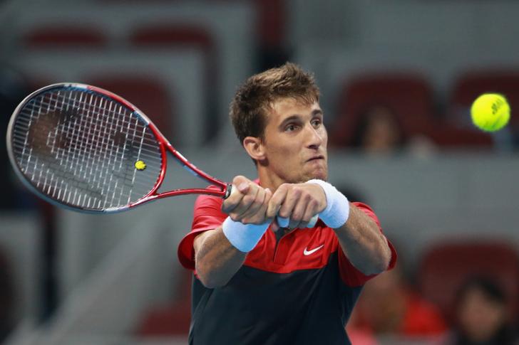 Martin Klizan in action at the China Open in Beijing